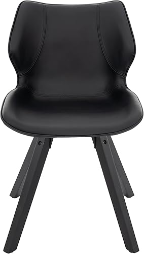 Miniatura 7 de Brage Living Juego de 2 sillas de comedor, modernas sillas de cuero sintético para cocina, comedor, sillas laterales tapizadas sin brazos con patas