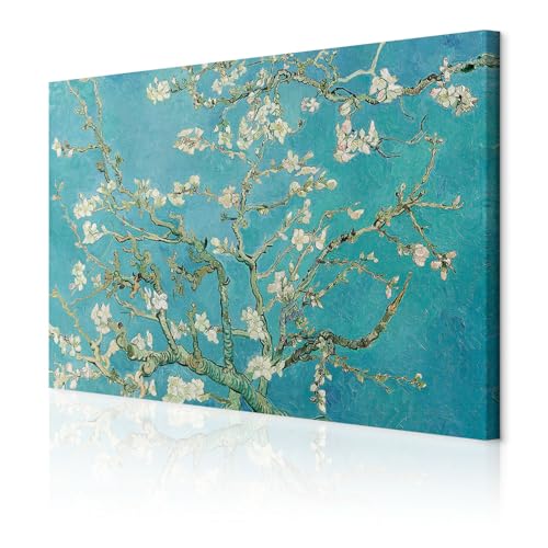 decomonkey - Tableau Acoustique Amandier 120x80 1 Pièce - Impression sur Toile Décoration Maison Isolation Peinture Image Phonique Déco Bureau Panneaux Acoustiques