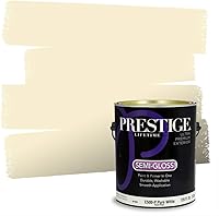Vista 102 de PRESTIGE Pinturas de pintura exterior e imprimación en uno, 1 galón, plano, combinación comparable de Benjamin Moore* Manzanilla*