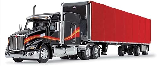 DCP by First Gear BlackRed Peterbilt Modelo 579 con remolque de lona utilitaria (60-1610)