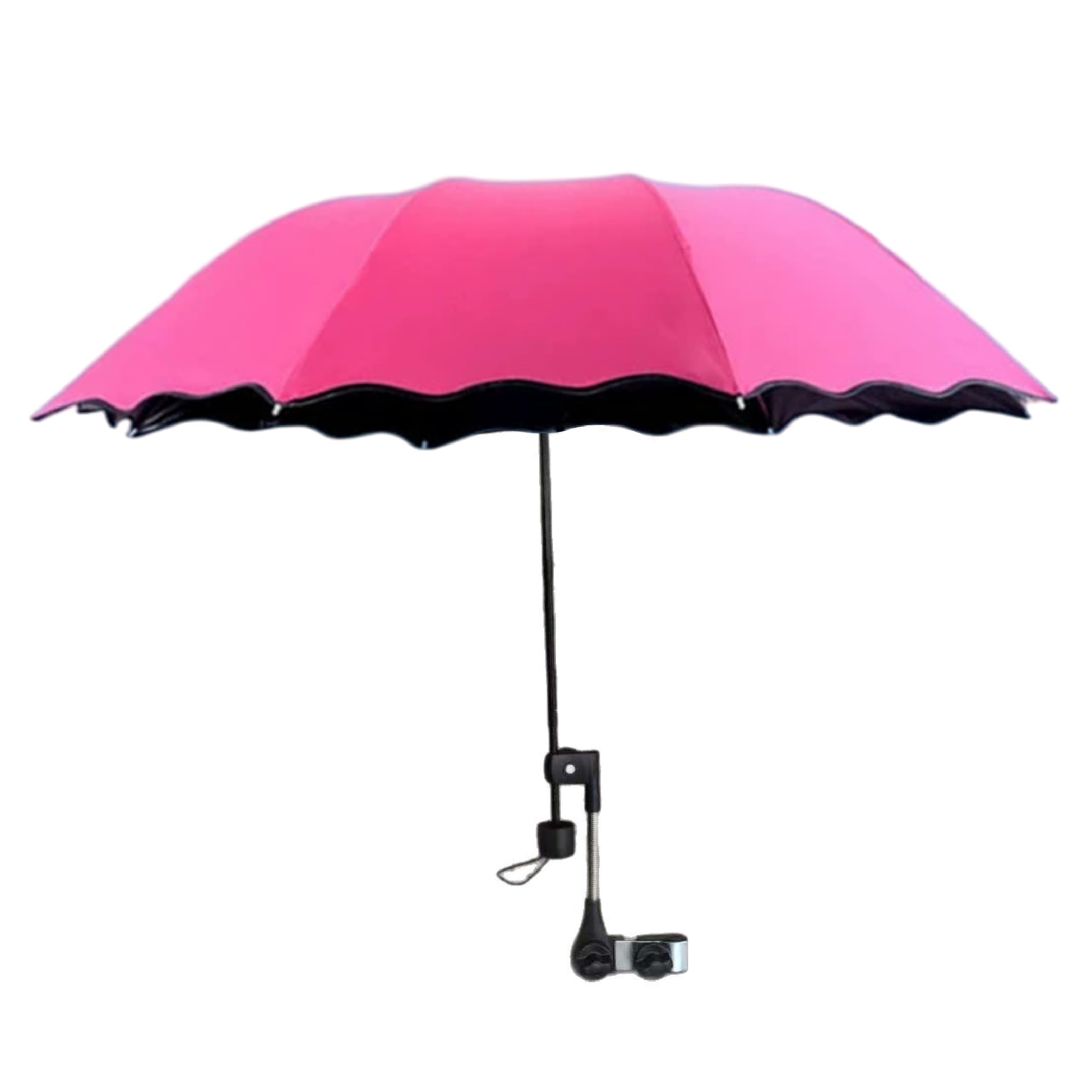 Tapallmy Clip on Umbrella for Chair 360° Adjustable Beach Chair Umbrella with Clamp for UV Protection Rainproof, Rose Red