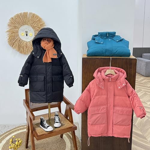 Toddler Kids Boys Girls Long Sleeve Big Pockets Solid Colour Zip Down Jacket Hat Removable 2023 New down Jacket3
