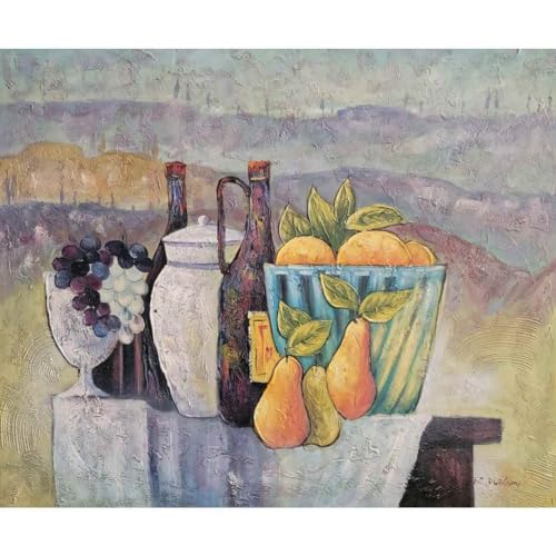 Peinture à l'huile nature morte faite à la main sur toile de coton avec châssis bois