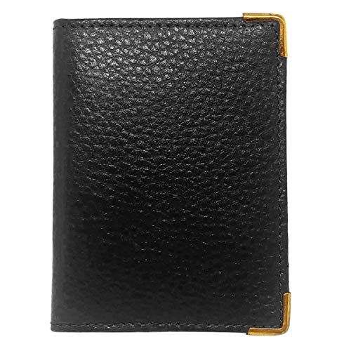 Charmoni - Porte Carte Etui Passe Navigo Carnet Ticket Bus Métro - Compact et Pratique - en Cuir (Noir)