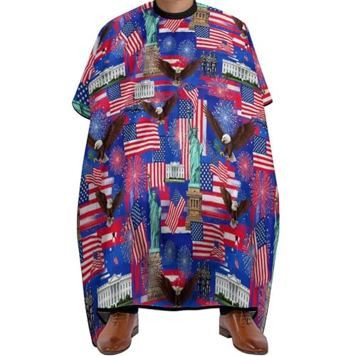 Capa de barbería impermeable con cierre a presión 55x66 pulg