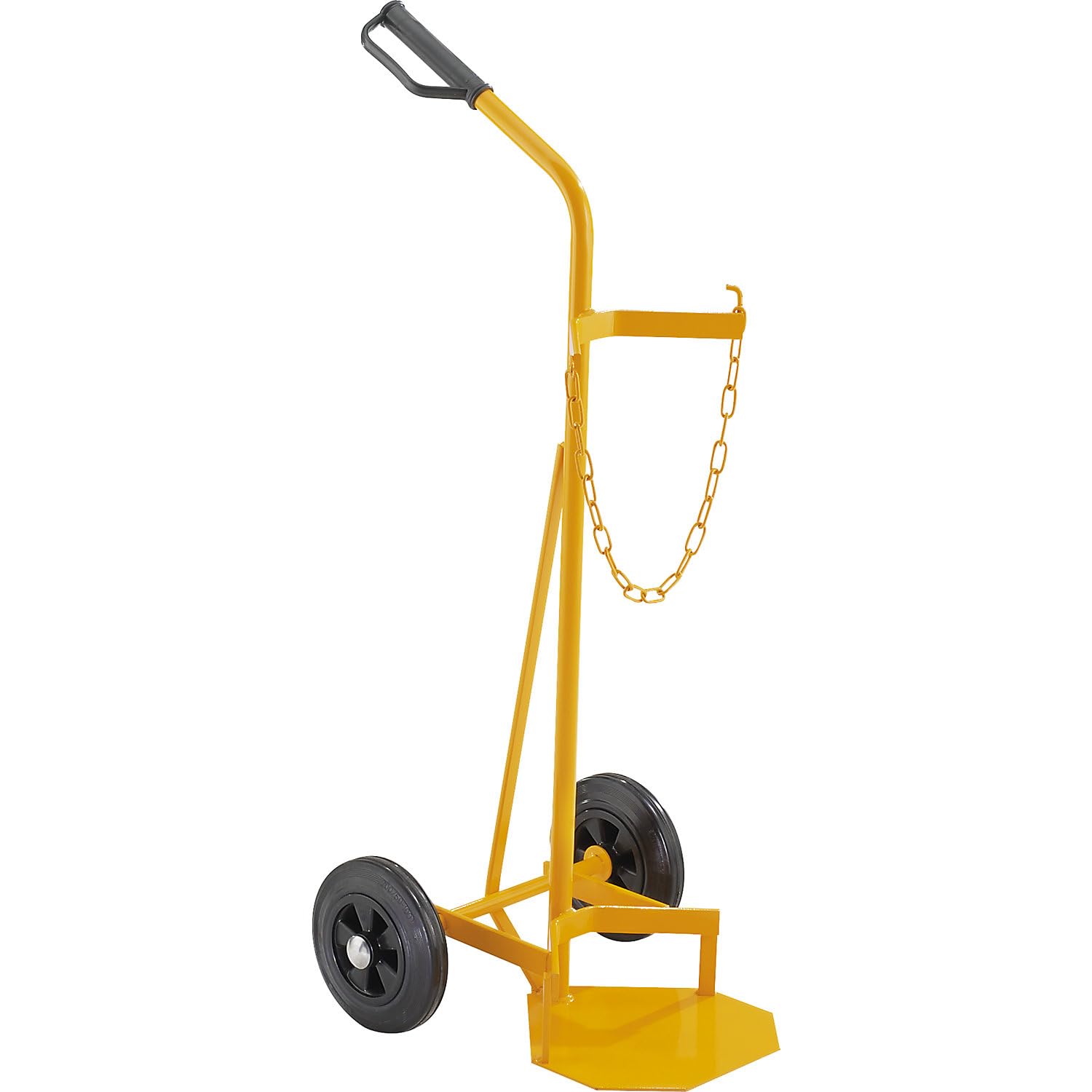 eurokraft | Stahlflaschenwagen | für 1 Stahlflasche mit Ø 140-250 mm | Vollgummireifen