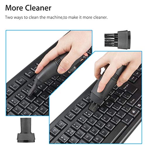 Mini Computer Vacuum USB Keyboard Cleaner PC Laptop Brush Dust Cleaning Kit (Black)