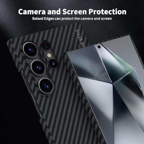 Image of X-level Design for Samsung Galaxy S24 Ultra Case, Flexible Carbon Fiber Shockproof Lightweight Protective Cases Thin Slim Phone Cover Case for Samsung S24 Ultra(Black)