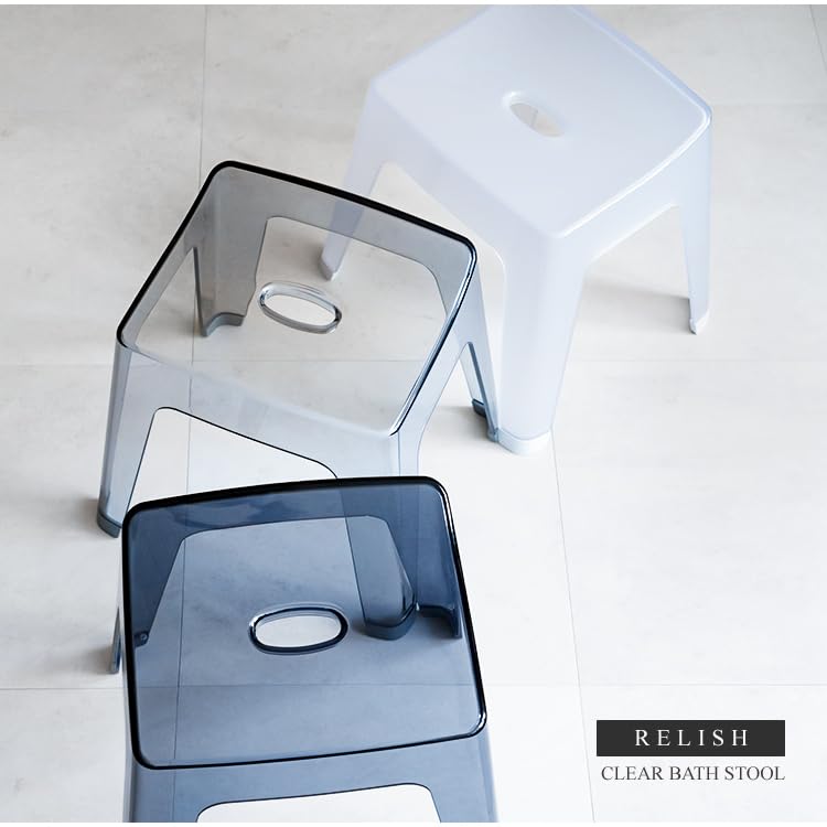 Asbel Relish S35 - Silla de baño (13.8 in / 35 cm), 4 patas, transparente, escarcha natural