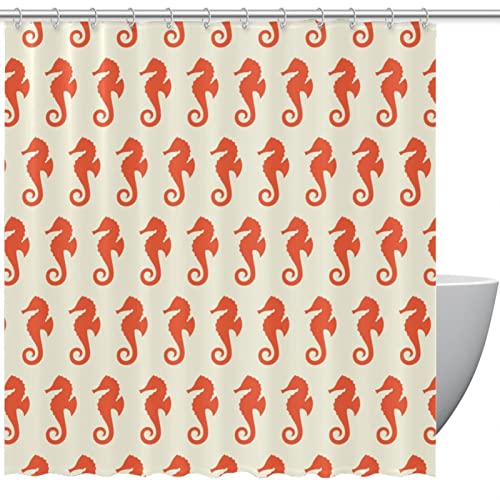Rideau de douche 168 x 183 cm imperméable orange avec anneaux