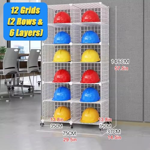 Présentoir casques de chantier empilable et réglable grand modèle mobile