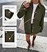 BTFBM Faux Suede Jacket Women Fall Fashion 2026 Leather Jackets Long Sleeve Button Down Winter Coats Shackets Outerwear(Army Green, Large)