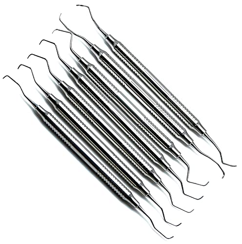 Dental Gracey Curettes Periodontal 1/2-13/14 Hollow Handle Double Ended Instruments 7 Piece Set