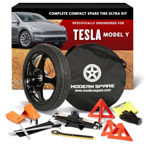 Modern Spare - Fits 2020-2026 Tesla Model Y - Complete Compact Spare Tire Ultra Kit With Carrying Case