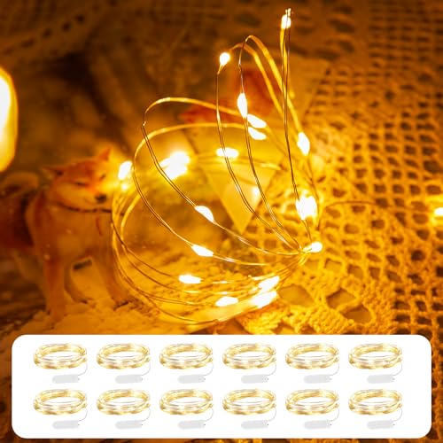 Uenough Christmas 6 Pack LED Lights - 3 Modes Decorative Fairy Lights for Xmas and Counters DIY Crafts Wedding Table Centerpieces Party Bedroom