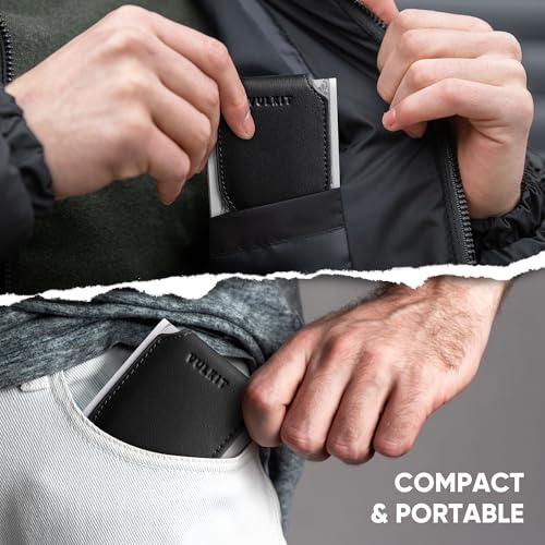 VULKIT Slim Magnetic Money Clip Genuine Leather Credit Card Holder Bills Holder, Strong Magnet Holds 20 x Folded Bank Notes - Image 5