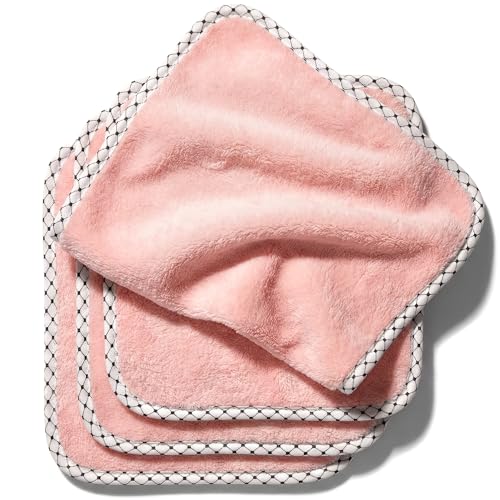 Make-Up-Magnet FACES OF FEY - 4x Abschminktücher Mikrofaser - beidseitig verwendbare Gesichtsreinigungstücher - Make-Up-Entferner-Tuch waschbar und wiederverwendbar - 4er Pack 25x25cm