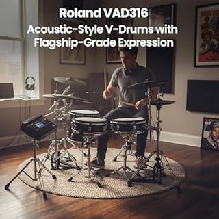 Roland VAD316 V-Drums Acoustic Design Electronic Drum Kit Bundle with Drum Throne, Audio Cable, Drumsticks, Drumstick Bag, and Austin Bazaar Polishing Cloth