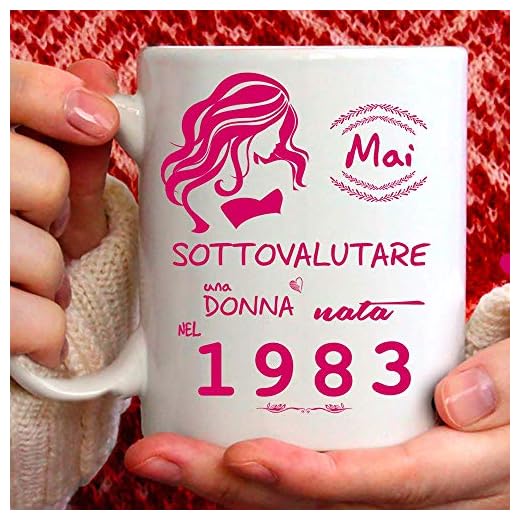 Taza 1983 Cumpleaños Mujer 38 Años Idea Regalo: Nunca subestimar una mujer nacida en 1983