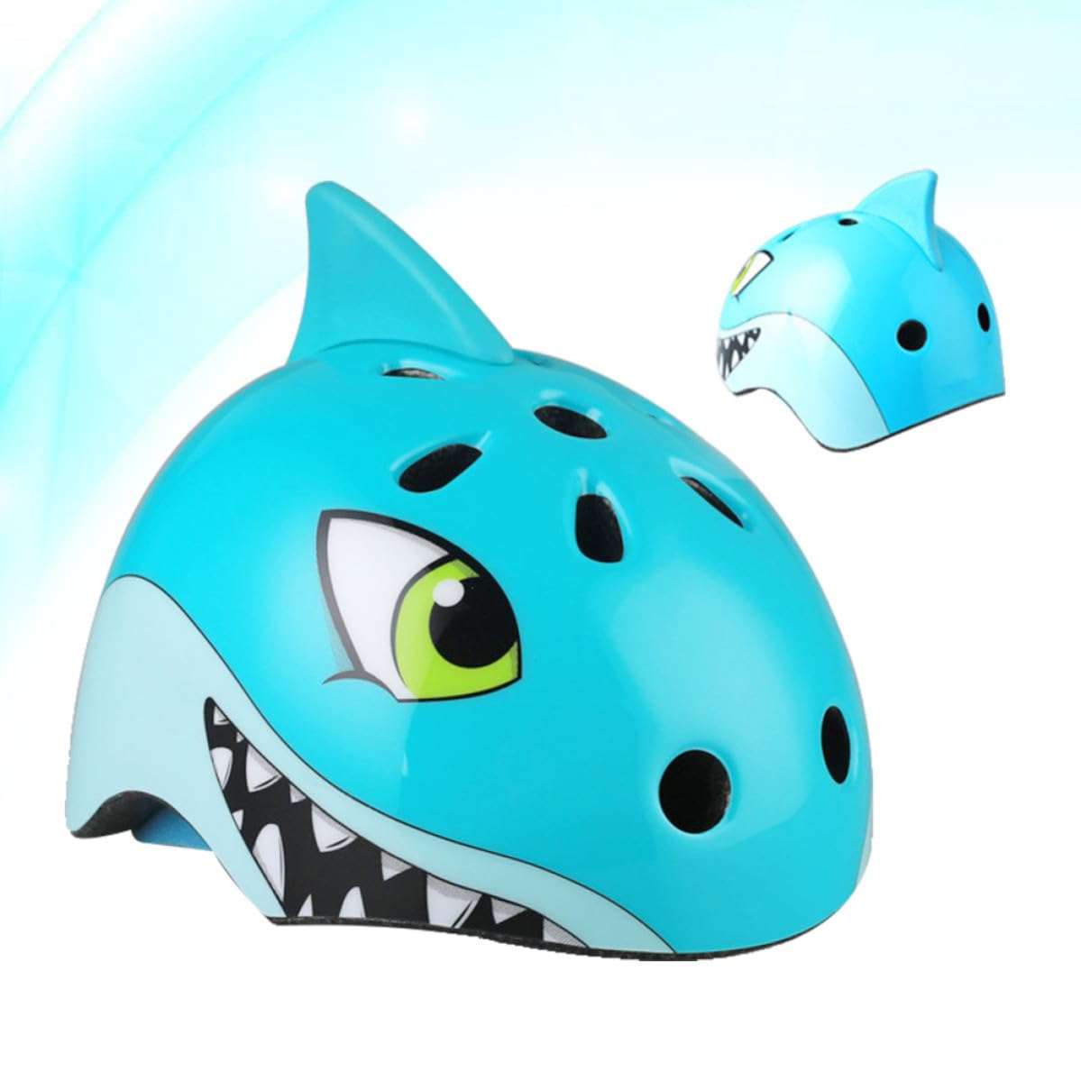 ULTECHNOVO Casco de Bicicleta Diseño de Tiburón 3D, Talla Ajustable 54-58cm, Ventilación Aire, Plástico Resistente para Ciclismo y Patinaje