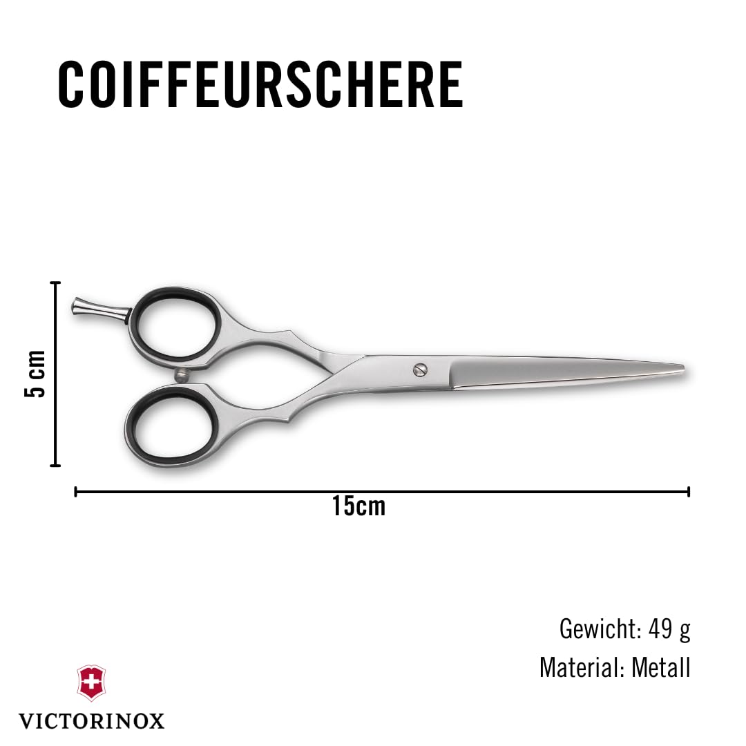 Victorinox Coiffeurschere 15 cm Extra Scharf Rostfreie Stahlklingen mit Fingerstütze Silber