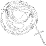 Nosiny Lazo De Boda Wedding Lasso Handcrafted Lazo Para Boda Catolica Recuerdos De Boda Crystal Wedding Rosary Lasso for Wedding Ceremony(Silver)