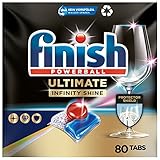Finish Ultimate Infinity Shine Spülmaschinentabs – Geschirrspültabs für ultimative Reinigung, Fettlösekraft und Glanz mit Schutzschild – Sparpack mit 80 Tabs
