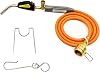 MAPP Propane Torch, Gas Torch Head with 4.9Ft Hose Self Igniter Trigger Start Adjustable Flame Valve Brass Tip CGA600 Interface for Heating Brazing Welding Soldering