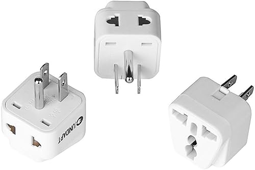 Unidapt Adaptadores de enchufe de viaje de EE. UU. - Convertidor de pines de la UE a EE. UU., paquete de 3 adaptadores de enchufe estadounidense, de