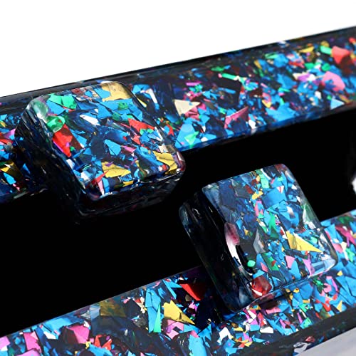 Image of Gets Acrylic Purses and Handbags for Women Multicolor Perspex Geometric Patterns Box Clutch Banquet Evening Crossbody Handbag