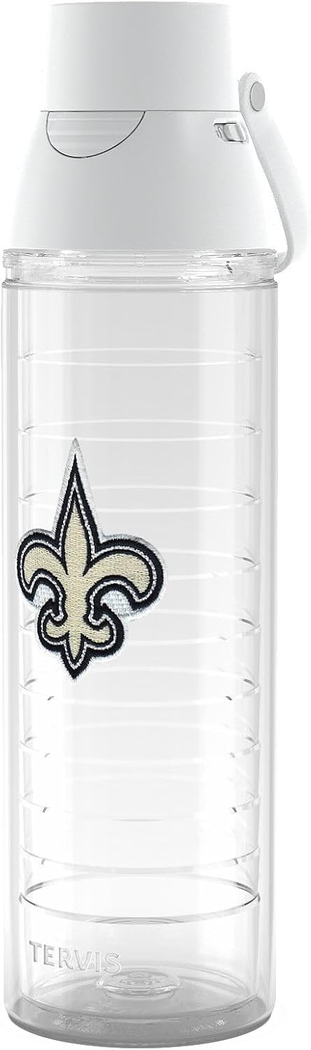 Tervis Venture® Lite Tritan 24oz Venture™ Lite with 2-in-1 VersaLid® | NFL® New Orleans Saints - Primary Logo | Made in America, Leakproof, Double-Wall Vacuum Insulated, Keeps Drinks Cold