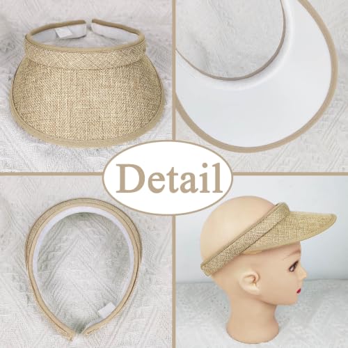 Image of 3 Pieces Clip On Visors Women Men Visor Sun Hats Hat Outdoor Sports Golf Beach Travel Tennis Cap