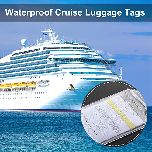 30 Pack Clear Carnival Cruise Luggage Tags PVC Waterproof Tags Holders Cruise Essentials with Seal and Loop for Ships Travel