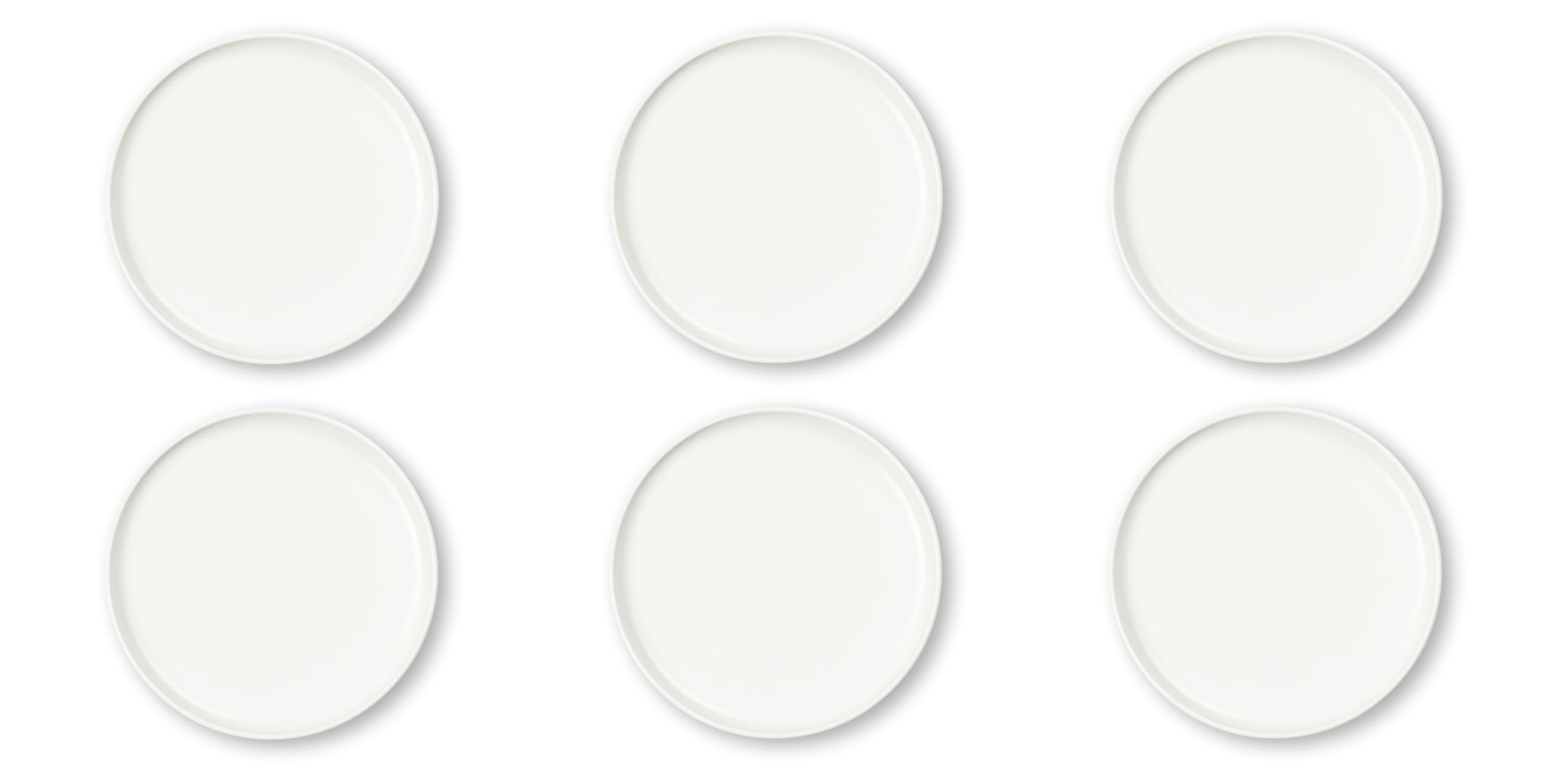 Excelsa Nordic Set 6 Piatti da Frutta in Ceramica, Bianco