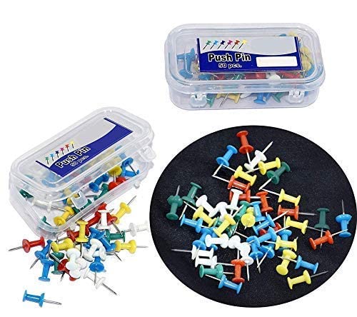 JSMSH Paper Clips for Office, Home, Schools, Bank, Store, Shop (Multicolored) (Notic Board Pin, 100 Pieces)