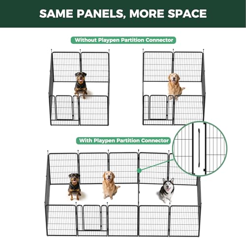 Image of FXW Rollick Unleashed Dog Playpen for Indoor, Yard, RV Camping, 40 inch 16 Panels Dog Pen with Connectors (Pack of 2) for Medium and Large Dogs│Patented