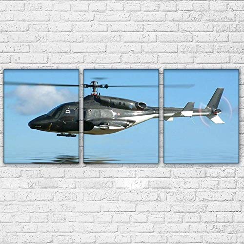 海のヘリコプターキャンバス、モジュラー写真壁アート3ピース絵画hdプリントヘリコプターポスター用リビングルーム家の装飾いいえフレーム60×75センチ×3ピース