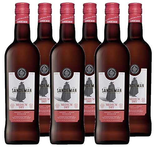 Sherry Jerez Sandeman Medium Dry (D.O.Jerez-Xérès-Sherry) - 6 botellas de 750 ml - Total: 4500 ml