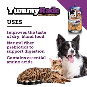Yummyrade  pet meal topper for dry canine meals  cat meals | more healthy gravy meal enhancer  tasty low calorie | grain free rooster flavored | taste boosting gravy topper pets love | 250ml x 10   cucciolini doodles
