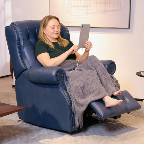 Sillón reclinable diseño ergonómico azul marino miniatura 2