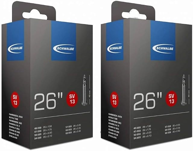 Schwalbe SV13 wąż wewnętrzny, czarny, 66 cali x 1,5  2,5 (40 mm Presta Valve), 2 sztuki