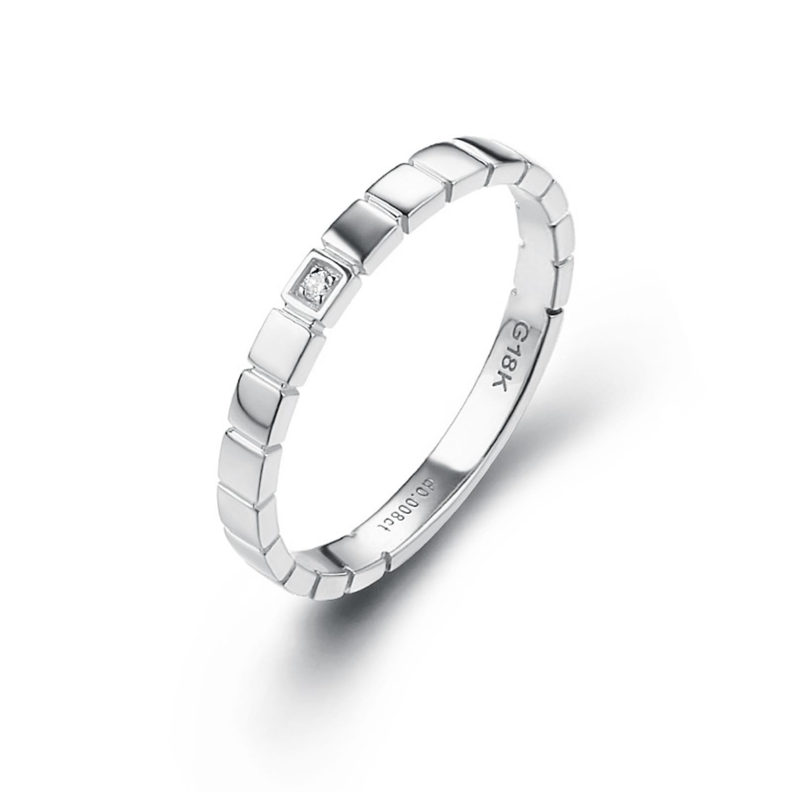 Ringe Damen Zeigefinger, Promise Ring Rund mit Weißem, Rundem Diamanten Geschenk Hochzeitstag