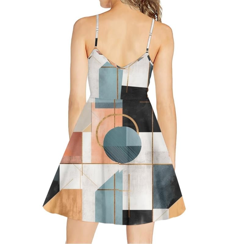 Image of Spaghetti Strap Midi Satin Dresses Summer Sleeveless Sundree Women Girl Beach Party Swing Dress