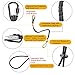 3 Pack Retractable Tool Lanyard, Safety Fall Protection Tools Leash with Aluminum Screw Lock Carabiner Clip and Adjustable Loop End, Tough Scaffold Tether for Construction Roofing (Black+Black+Black)