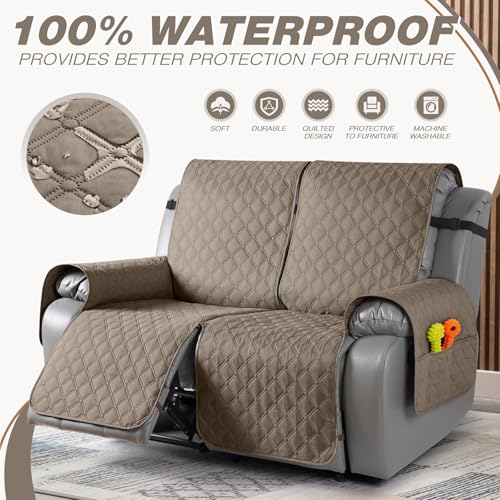 Image of TAOCOCO Waterproof Recliner Covers(Grayish Brown, 2 Seater)