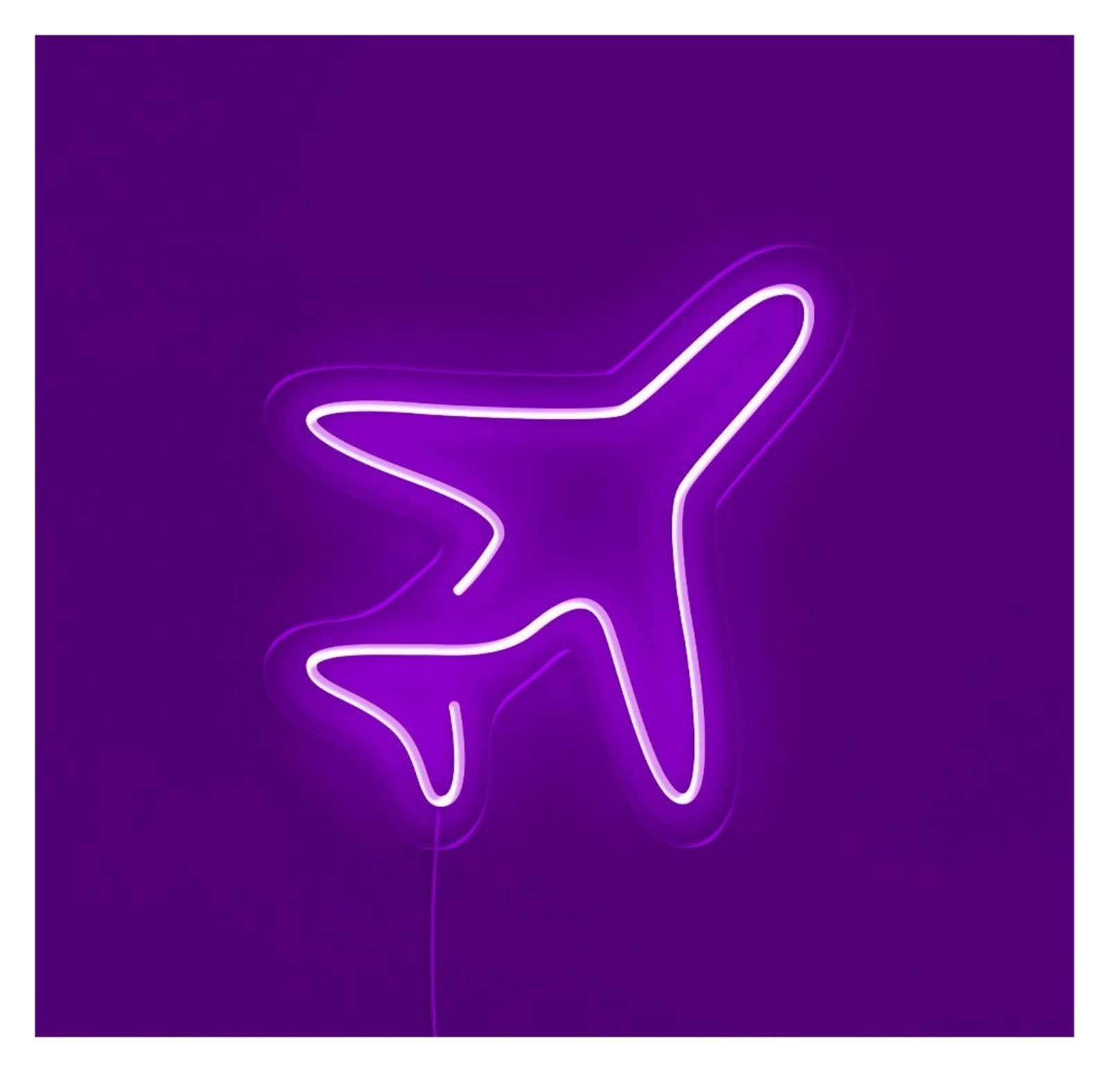RONGCH Hanging Art Signs Plane Neon Sign Office Gameroom Bedroom Bar Livingroom Birthday Party Wall Decoration 16.54x15.75in/42x40cm