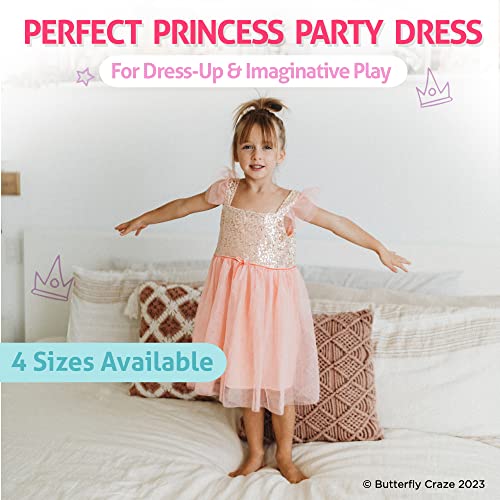 Butterfly Craze Birthday Sequin Dress with Glitter and Sparkle for Little Girls, Fluttering Into The Princess Ballerina Party 6