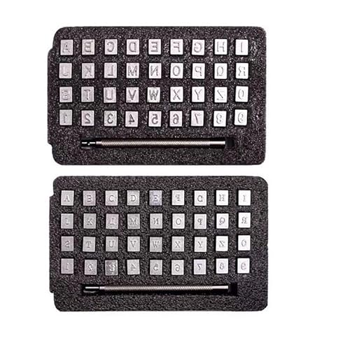 Saki&Masa 刻印セット 36本セット 打刻印 3.5mm 6.5mm アルファベット 数字 英字 レザークラフト 革細工 DIY 金属打刻 手作り 工具 収納ケース付き (2種)（Amazon）