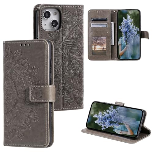 Étui pour Apple iPhone 15 König Design à rabat gris