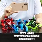 Zing Klikbot Megabot Stampede Red – Transformable Poseable Action Figure with Accessories, Stop Motion Animation Toy for Kids Ages 8+